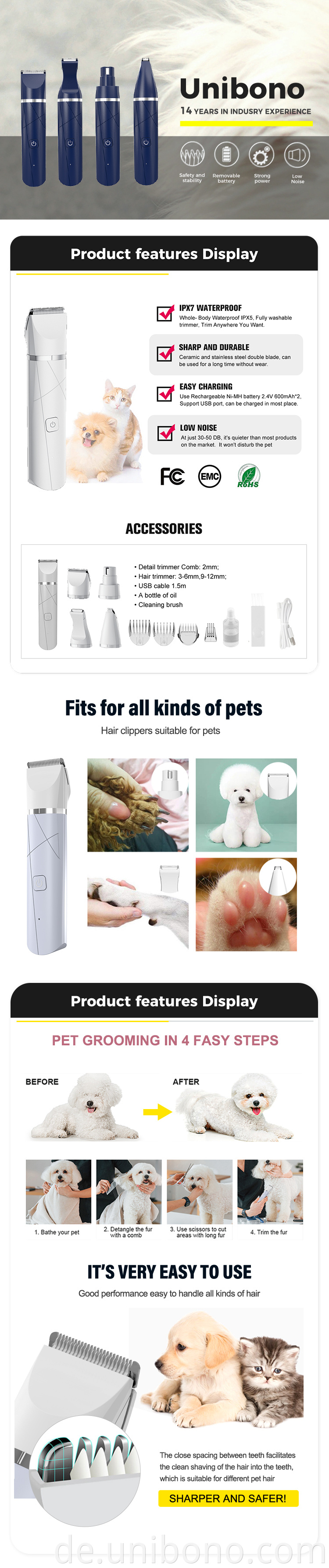 7020pet Professional pet grooming tools powerful motor pet cat hair clipper trimmer
